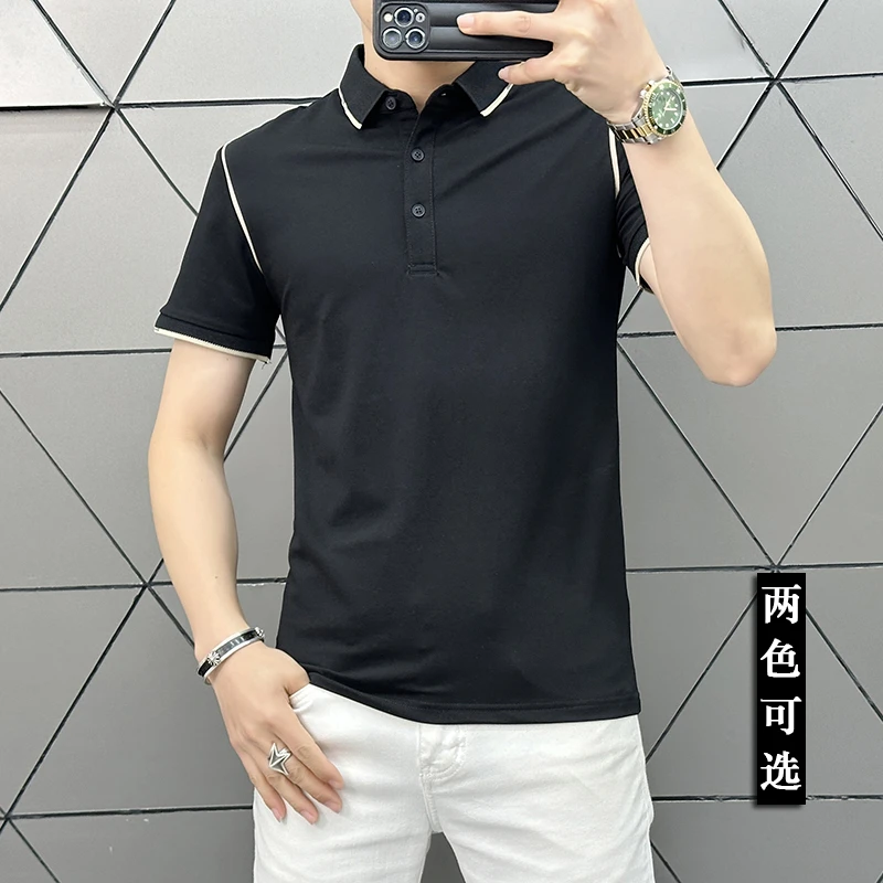 VARSACIVIP/瓦萨琪贵宾短袖夏季白色Polo衫修身运动上衣休闲纯色