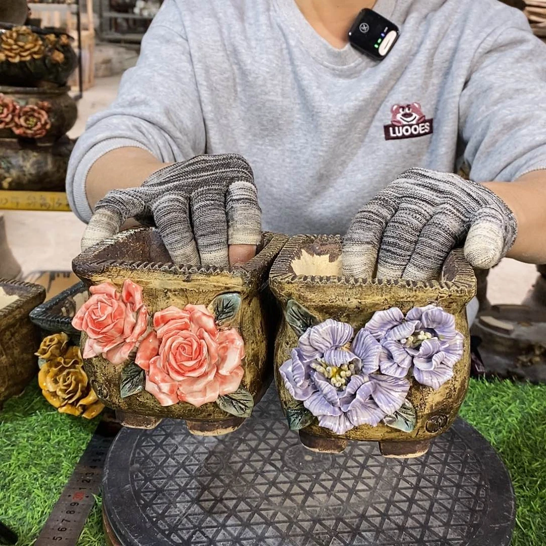 红陶青藤花器多肉花盆