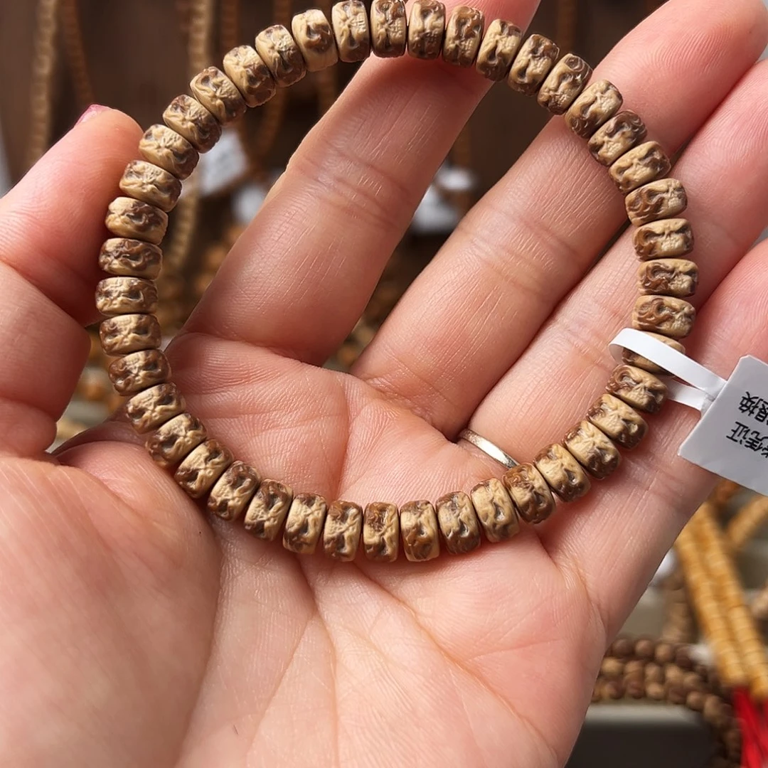 紫金鼠手串紫金鼠鼠尖纯肉精工雕刻鬼脸药片手串7.6*4.6mm