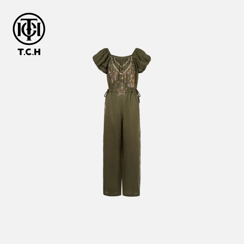 TCH私服烫钻工艺新时尚淑女百搭新潮流连体裤T75B20E5162轻奢tch