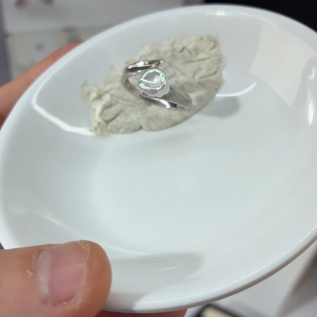 B***e淡水珍珠戒指银S925镶嵌