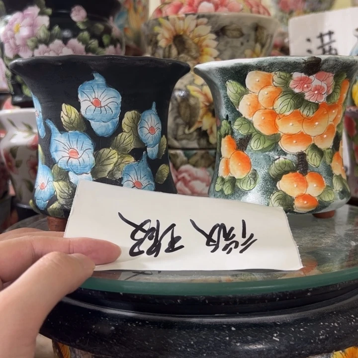 景德镇手绘花盆满38包邮偏远地区除外