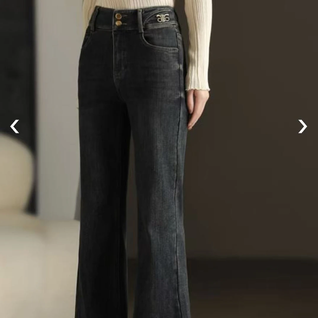 59118秋冬加绒微辣牛仔裤