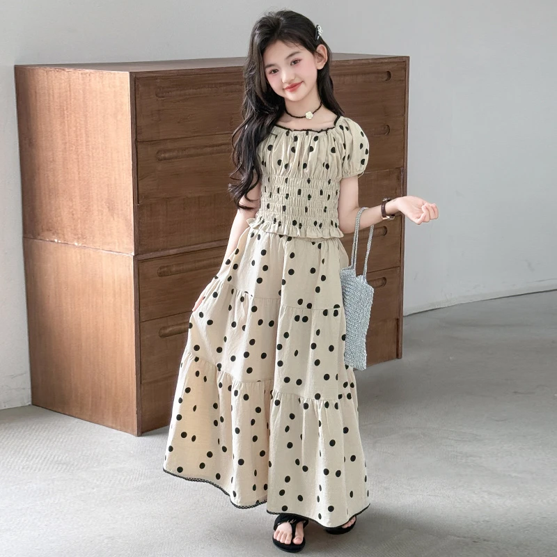 女童超好看连衣裙夏季2025新款女大童韩系公主裙绝美穿搭长裙套装