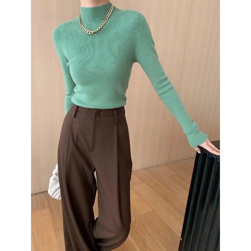 通勤 新款半 款气质 秋冬基础刚需打底2024高领针织衫SN6153显瘦