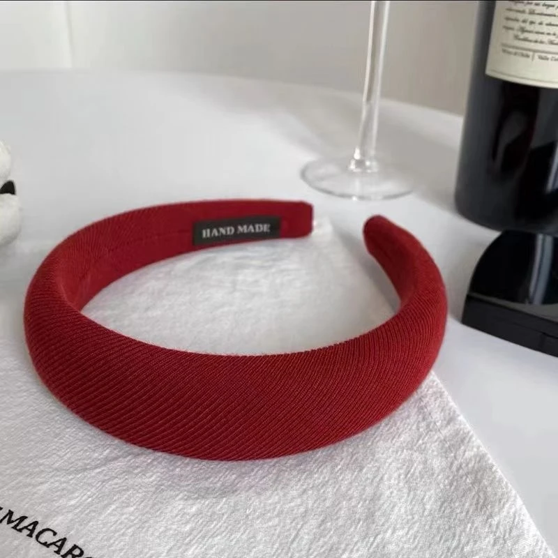 复古红色系海绵发箍女高级感洗脸发卡头饰网红2023新款高颅顶发箍