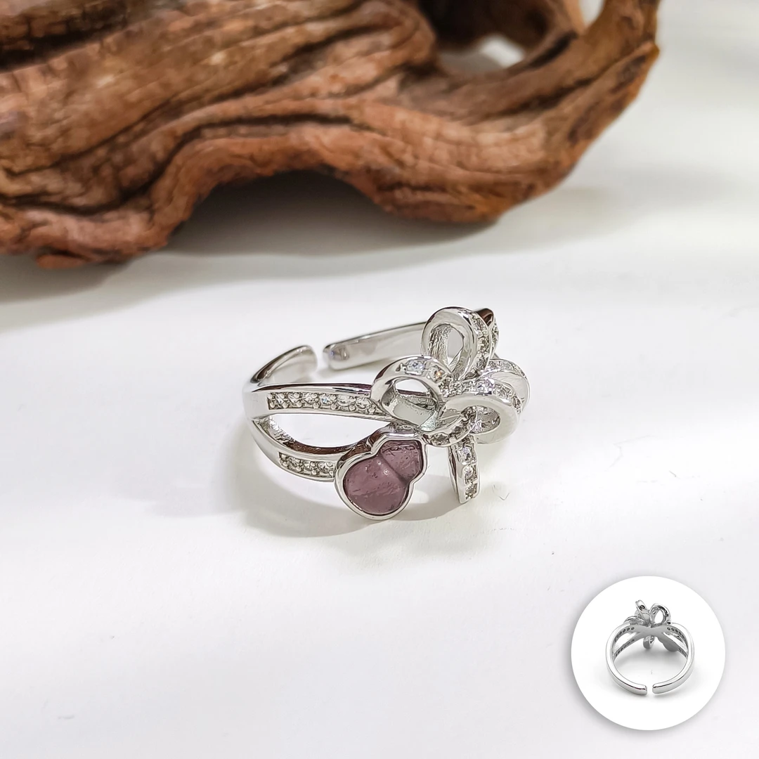 铜合金合成锆石戒指 WJH-007999【紫云流霞】戒指轻奢精致小众时尚