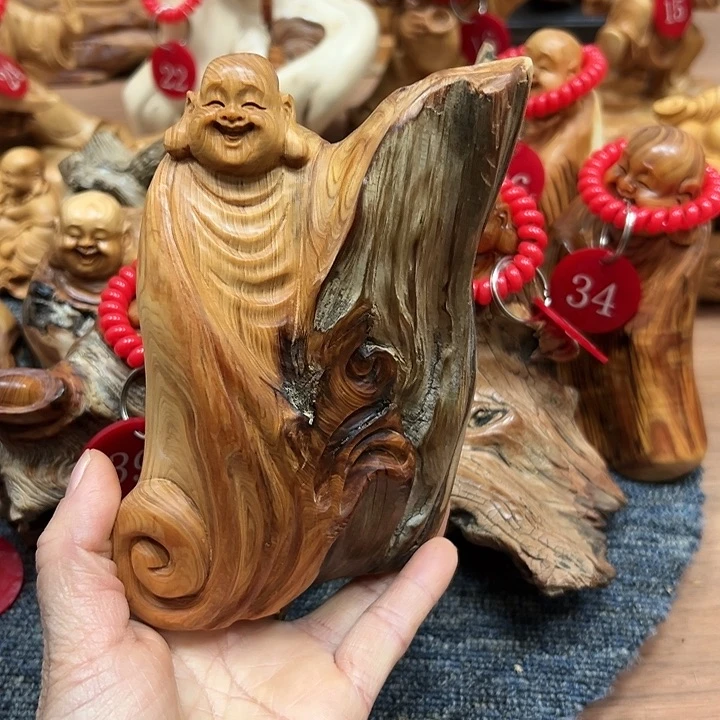 柏木太行崖柏手把摆件