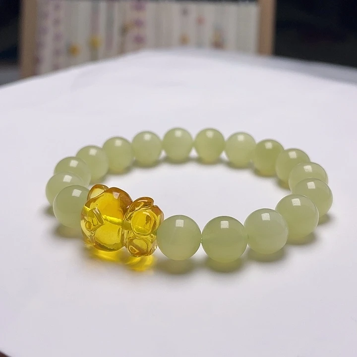 琥珀未镶嵌裸石手串
