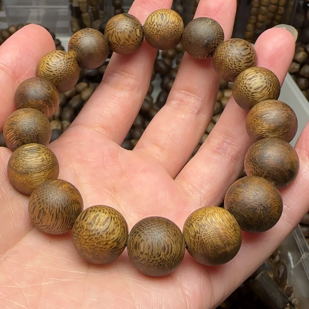 沉香手串雾**锋单圈1.3规格海南乌身13.5克老料