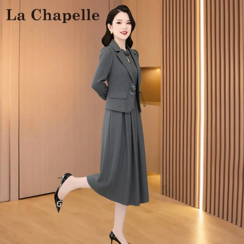 春秋长袖旗袍连衣裙女2025新款十三行爆款40到50减龄穿搭两件套装