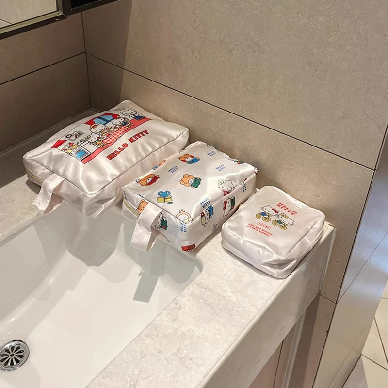 可爱猫咪旅行收纳袋化妆包外出便携式大容量洗漱包零钱包三件套
