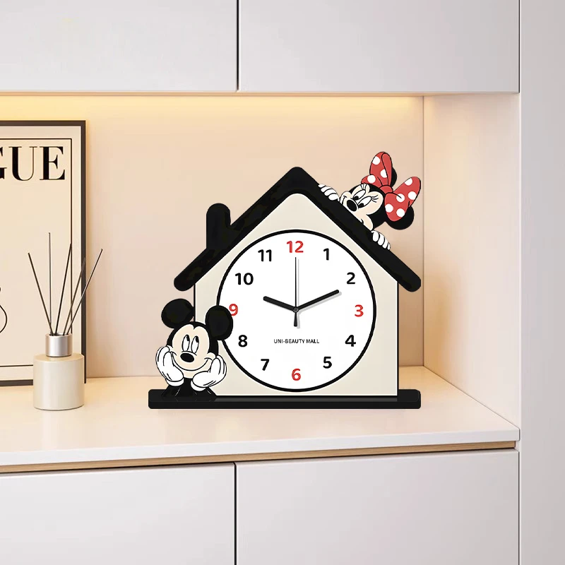 卡通米奇创意客厅桌面摆件摆钟台钟2025新款高级感家用座钟装饰品
