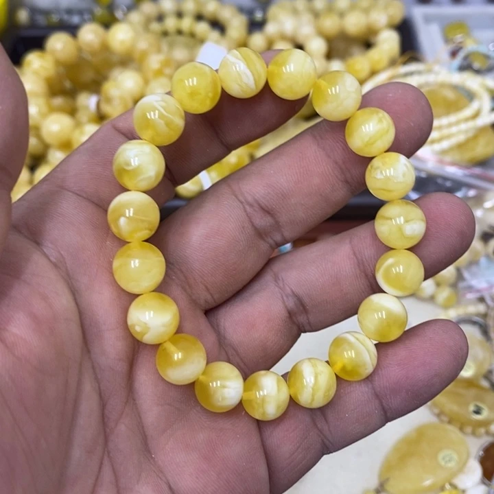 蜜蜡未镶嵌裸石串