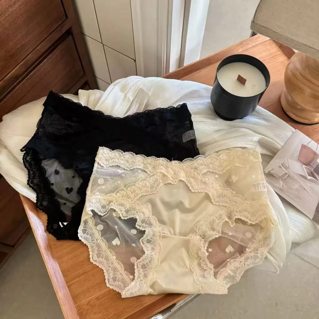 H三条网纱女士中低腰薄款短裤波内裤组合（直播间过款为准）