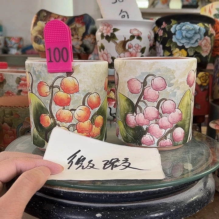 满38包邮 景德镇幸运花盆