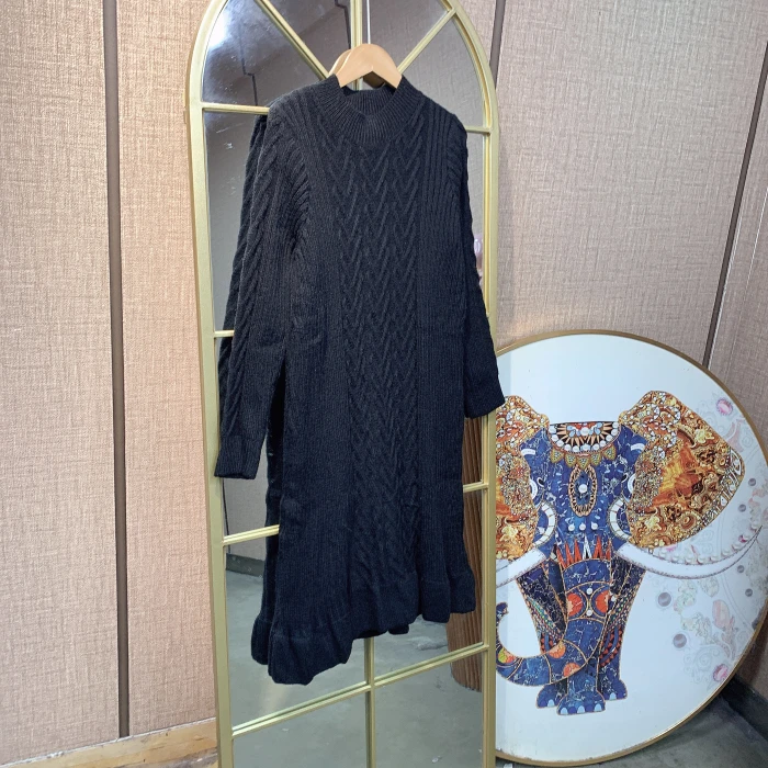BT270孕妇黑色毛衣裙90-140