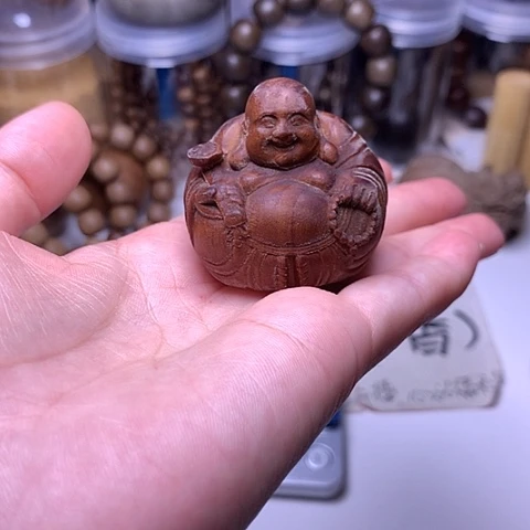 檀香木把件老山檀香老料满工佛公