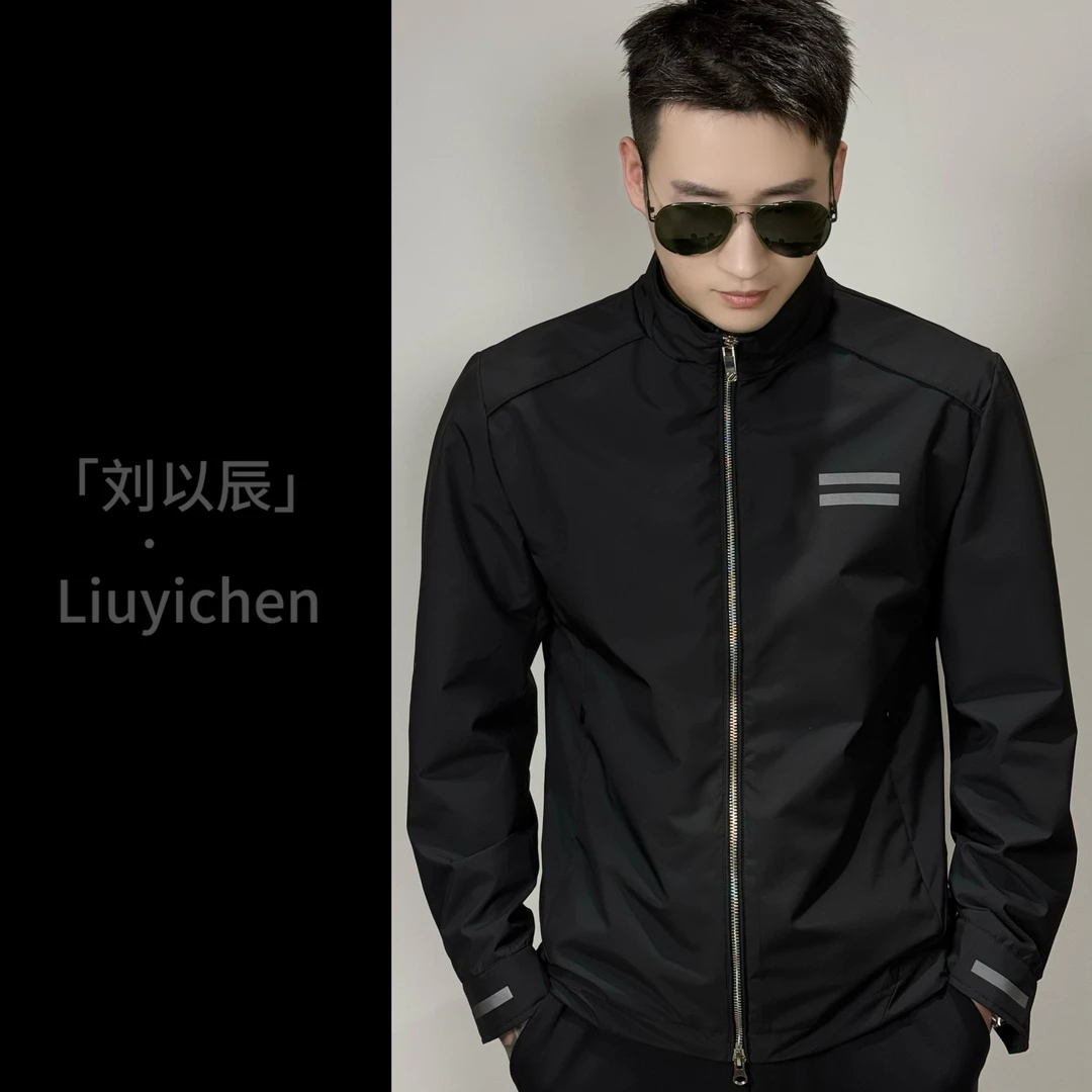 【刘以辰】男士休闲正肩立领单夹克薄款外套