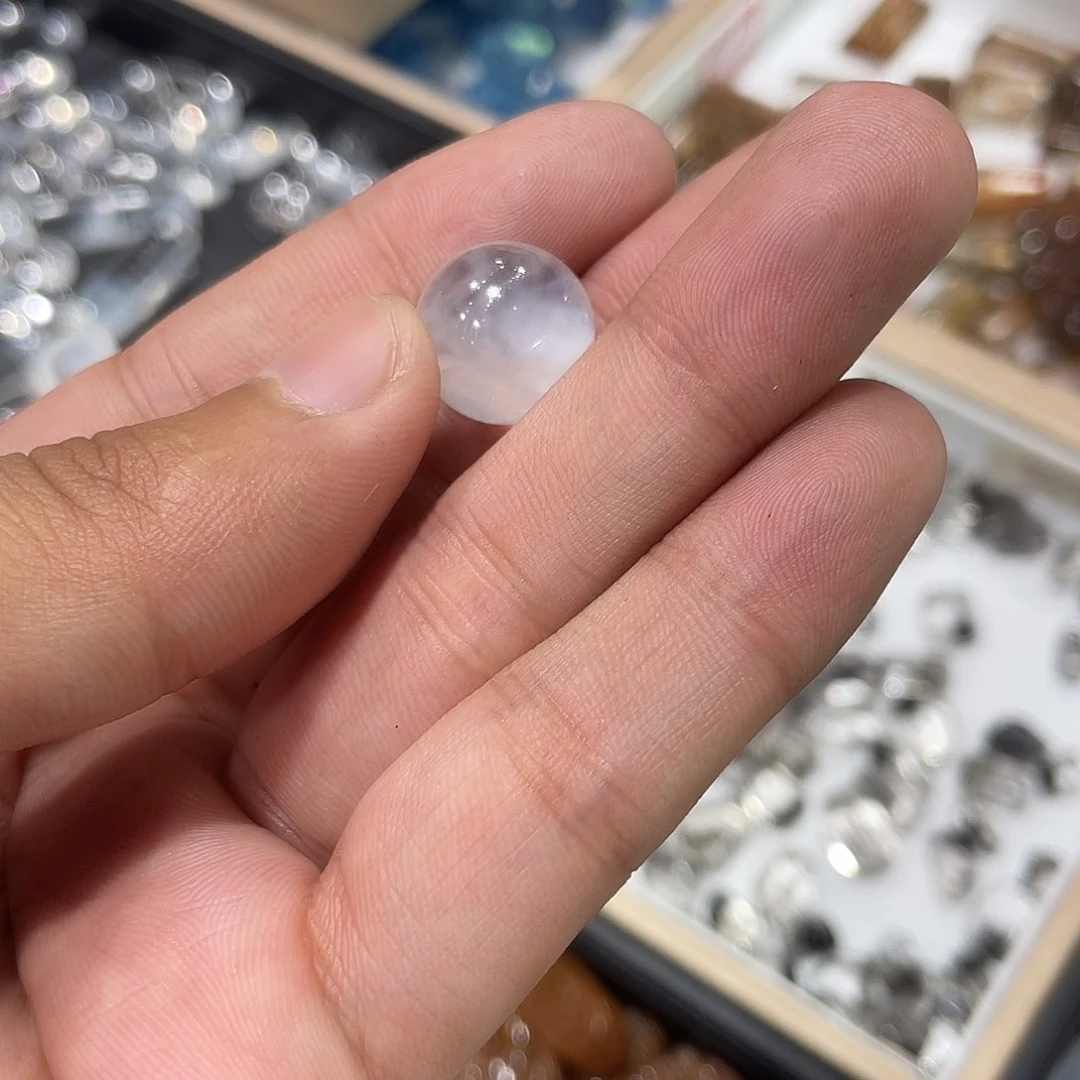 水晶一颗白水晶蓝针单珠【代购不退换】未镶嵌y**。