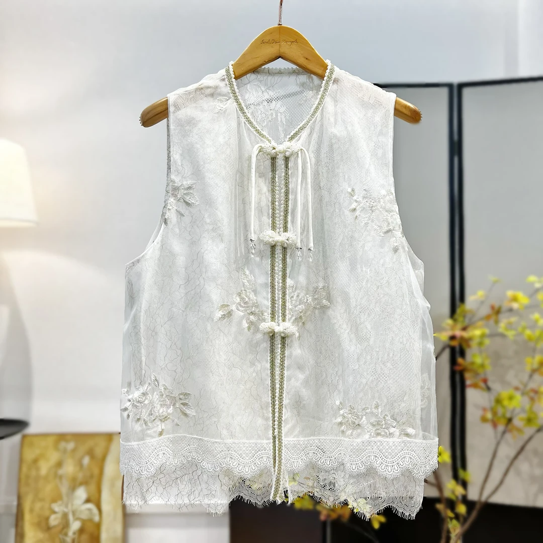 【萨拉迪恩】桑蚕丝刺绣新中式绣花马甲