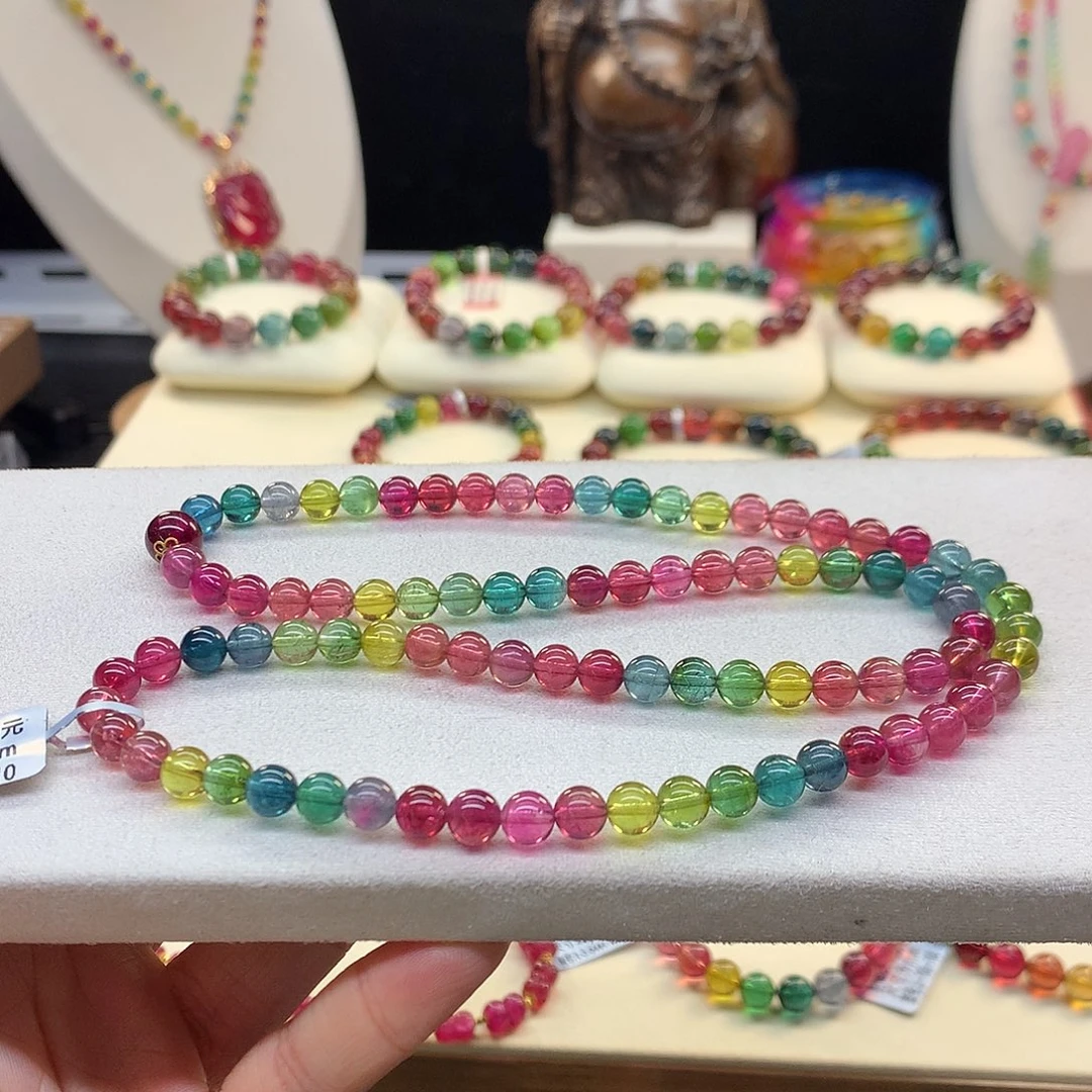 未镶嵌手串碧玺6.5/彩虹。