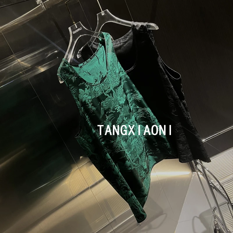 2店 两色 山水 重磅背心