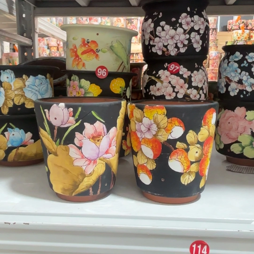 景德镇手绘花盆陶瓷10-12