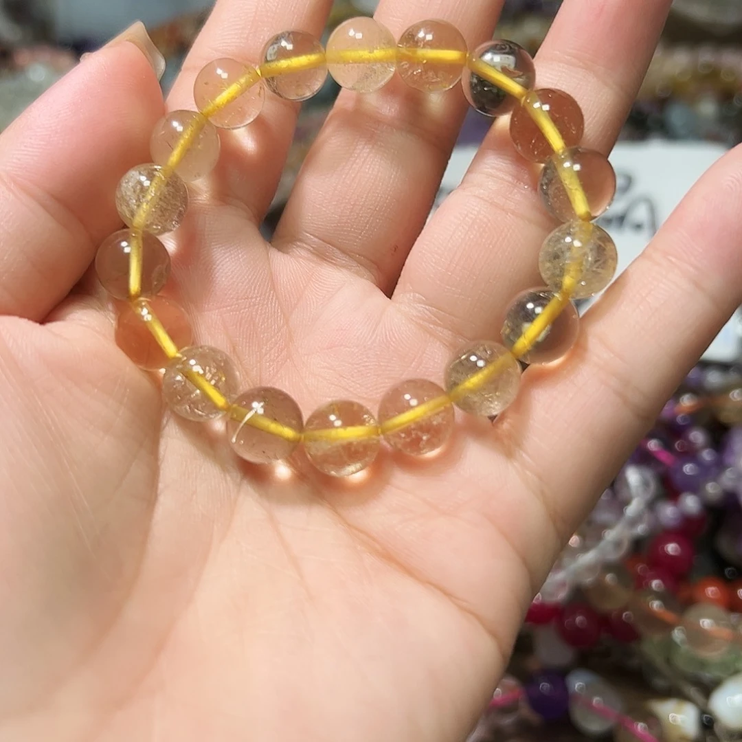 水晶手链未镶嵌黄水晶10毫米手链