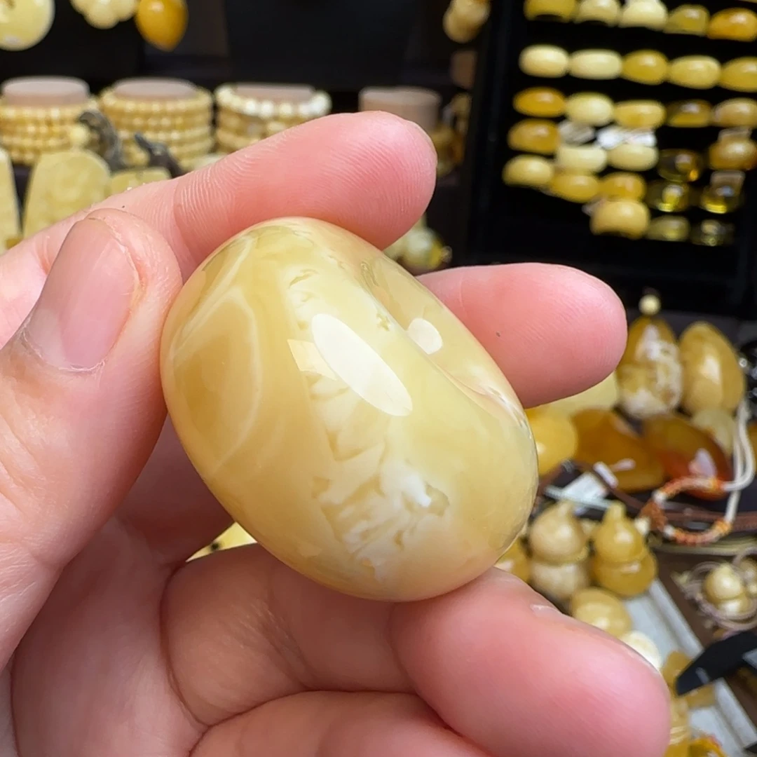 琥珀吊坠(不含链)未镶嵌天然俄料浓蜡妖花蜜蜡平安扣吊坠