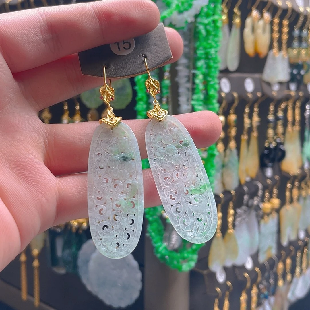 翡翠未镶嵌耳饰翡翠