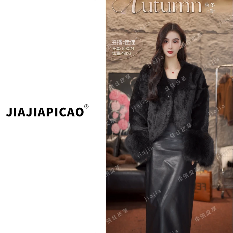 30200 皮草 精致款柔软兔毛袖子大毛毛狐狸毛皮草外套