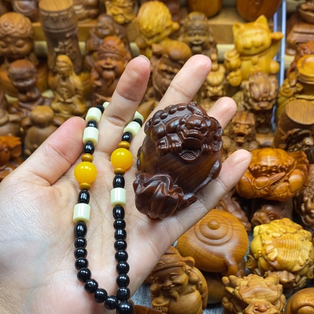 柏木（崖柏）千**舟貔貅钱袋