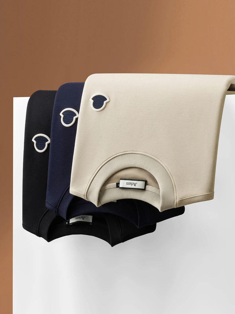 2025新款秋季男士休闲撞色织带抗皱针织弹力打底衫修身圆领长袖T