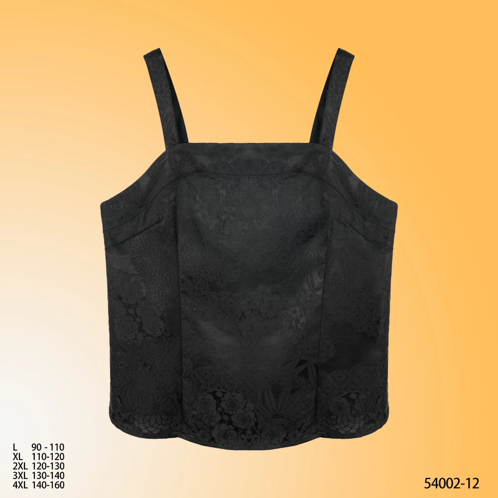 MM 2025新款黑色无袖桃花时尚吊带国风唐装背心54002-12