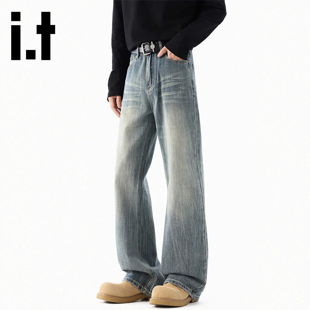 it:CHOCOOLATE宽松直筒牛仔裤男款2025秋季新款青年阔腿长裤子男