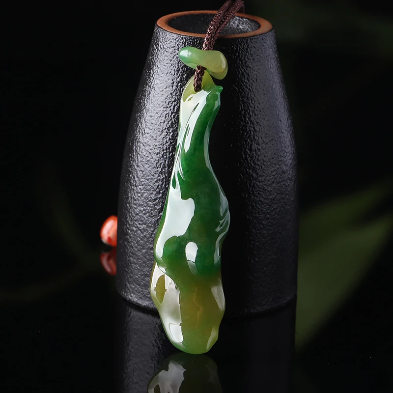 名玉艺术 天然缅甸翡翠 黄加绿翡翠 《万象》挂件 翡翠吊坠 随型