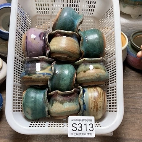 紫砂花盆313微瑕品口径4厘米左右的