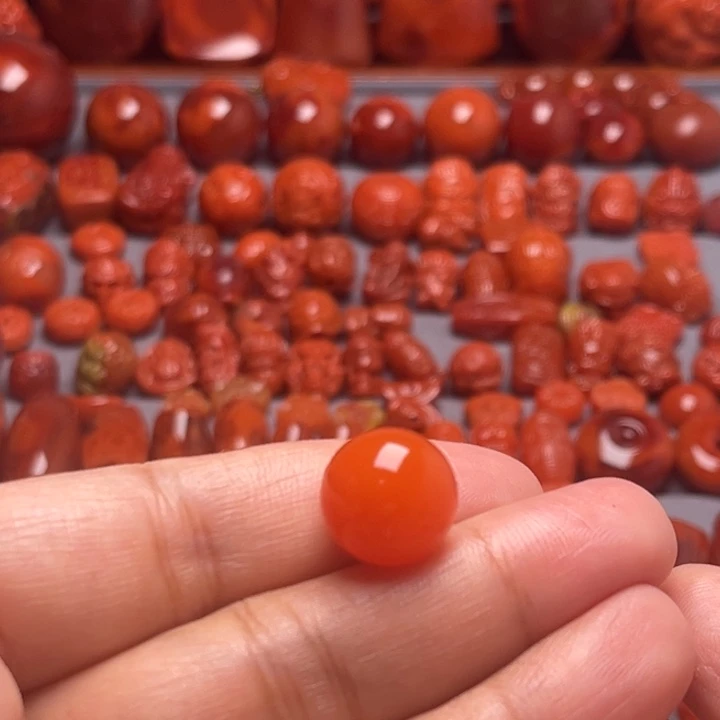 南红玛瑙未镶嵌配饰保山圆珠13.9mm