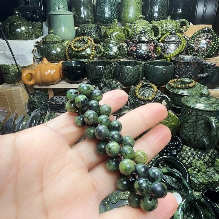 用***6蛇纹石玉未镶嵌珠宝半成品藏玉药王石福利款0.8链子