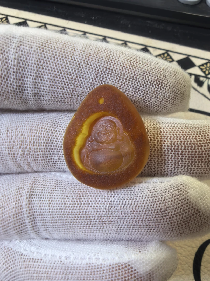 D0029天然原矿蜜蜡原皮水滴牌无事牌