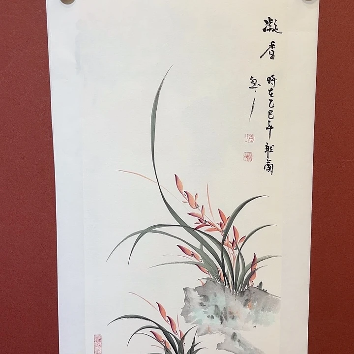 国画听兰老师花鸟