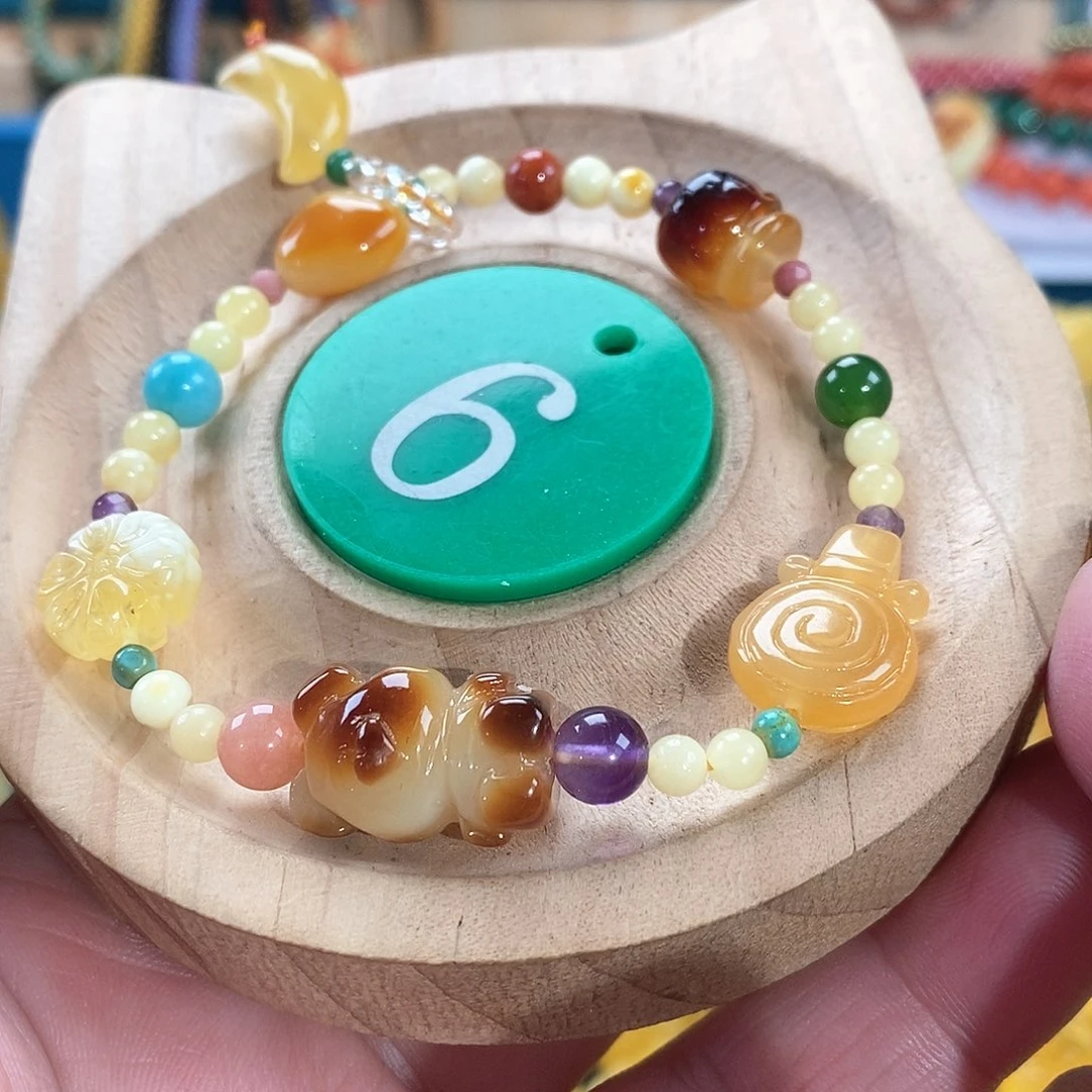 琥珀颈饰未镶嵌手链