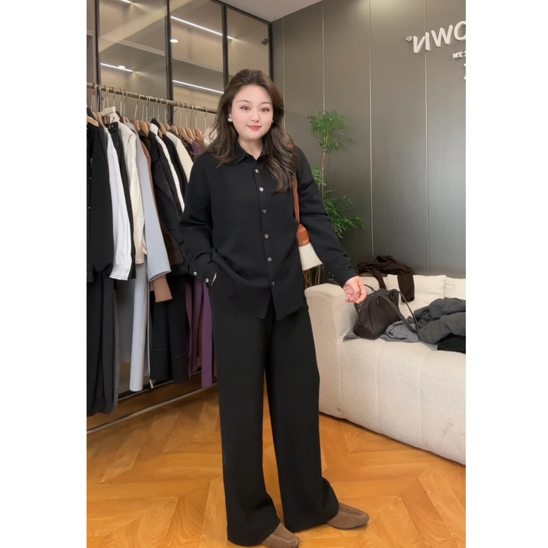 【休闲美学羊毛裤】TOYA大码女装冬季新款长裤百搭显瘦宽松遮胯爆款