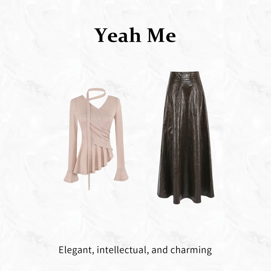 Yeah Me/也觅【杏花微雨】早秋新品优雅气质高级感百搭连衣裙套装女