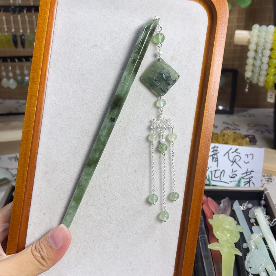 蛇纹石玉未镶嵌发饰