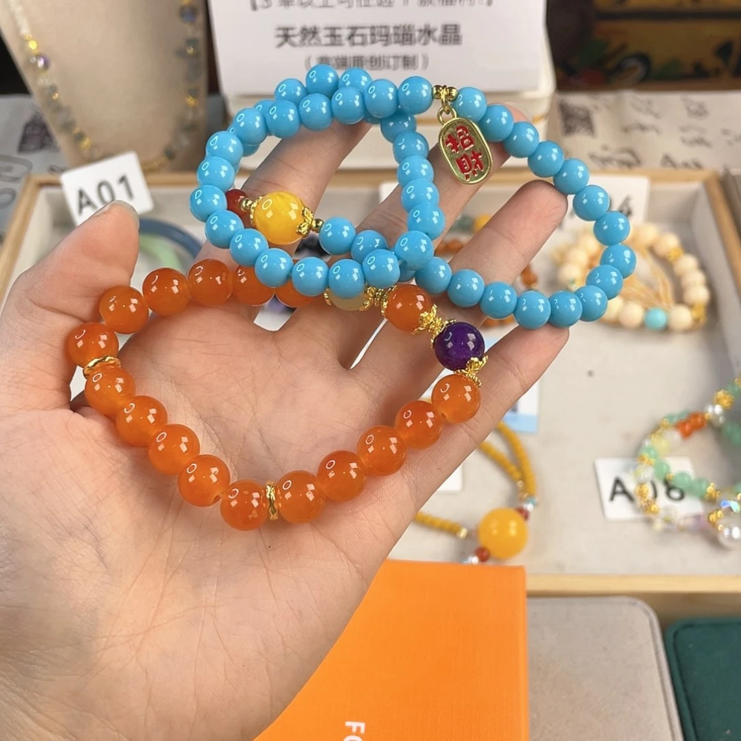针钠钙石银S925镀金镶嵌手饰