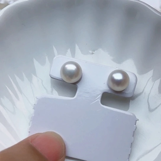 银S925镶嵌淡水珍珠耳饰