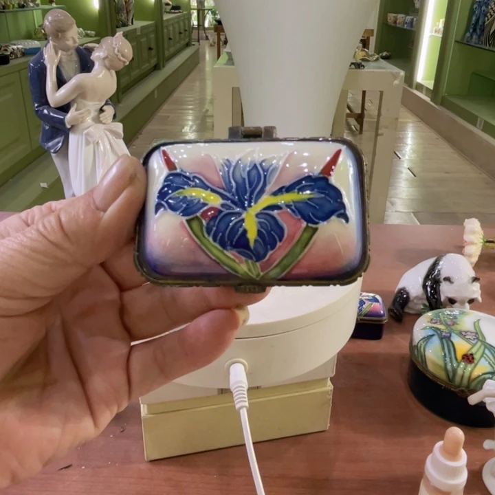 新骨瓷无盖款6cm珐琅彩首饰盒一个