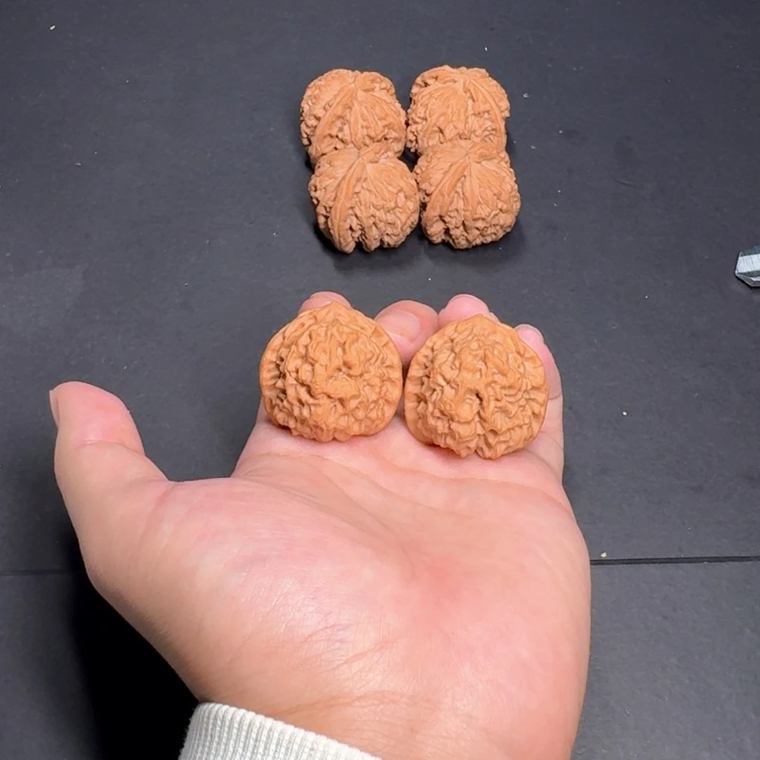 文玩核桃把件36原树鱼鳞纹马蹄全品